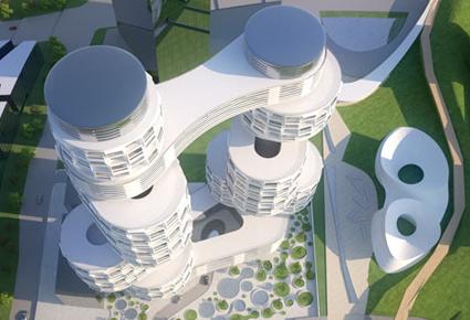 Towers ناطحتا سحاب بطول 125 متراً ملبسة بألواح الزجاج 